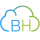 Logo de Banahosting en tonos azules y verdes, representando servicios de hosting en la nube con las iniciales BH.